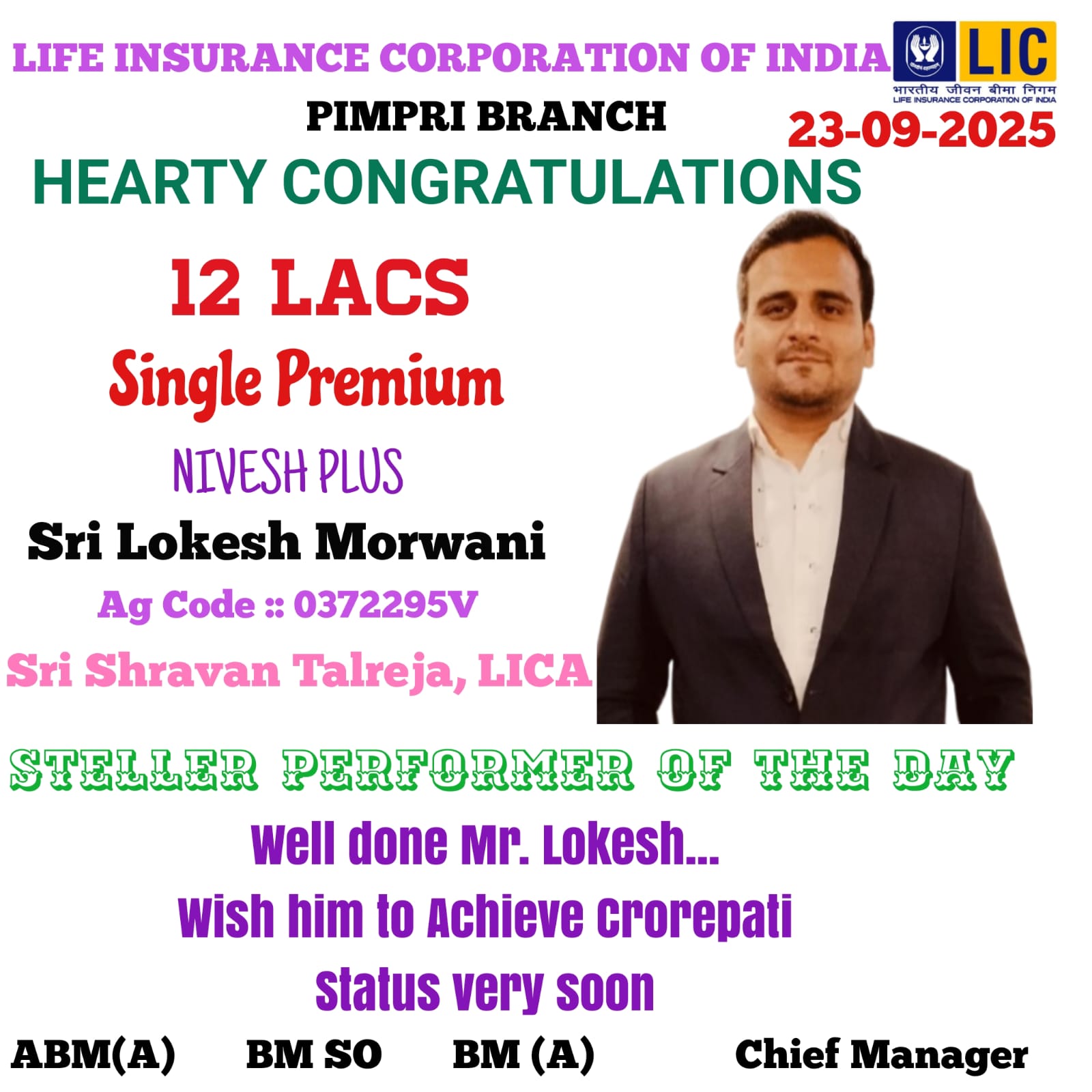 Honored for Best Performance
